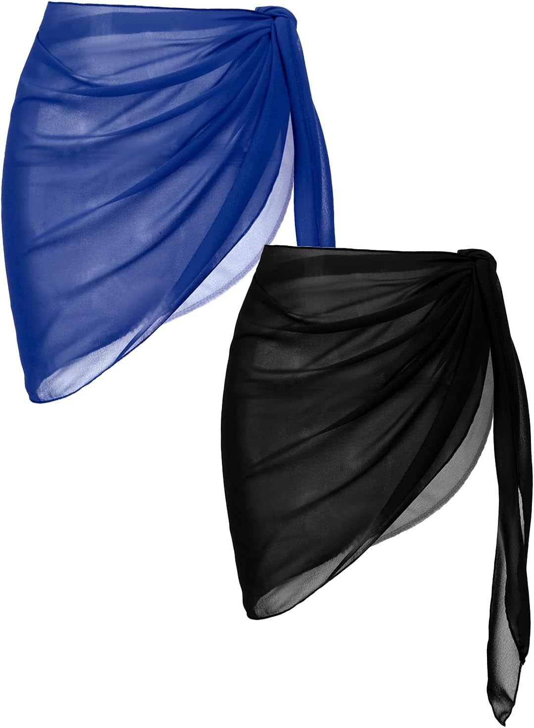 Women's Flowy Chiffon Sarong Cover-Ups, Set of 2