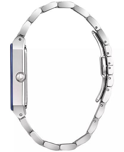 Bulova Men's Diamond-Accent Stainless Steel Watch, Blue Dial